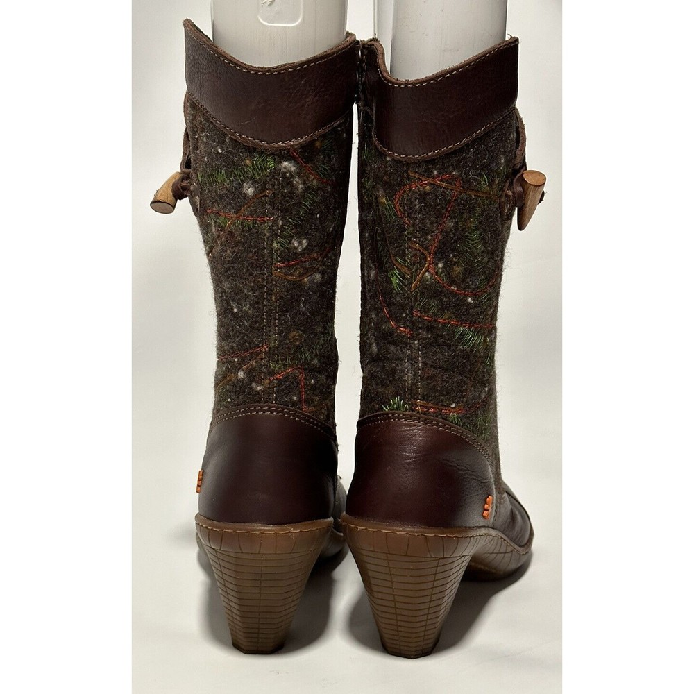 THE ART COMPANY COMFORT BOOTS ANKLE/MID CALF BROWN LEATHER /WOOL SZ 38 US 8 - Picture 4 of 16